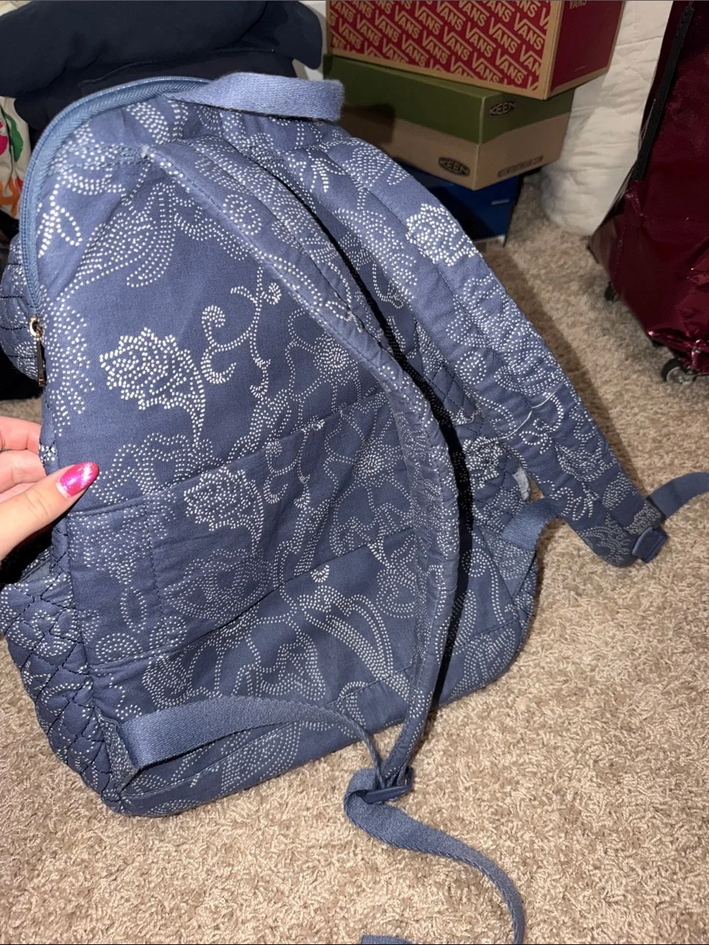 Universal Thread Quilted Navy Floral Backpack